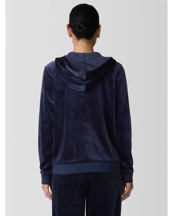 Eileen Fisher Cozy Velour Hooded Jacket