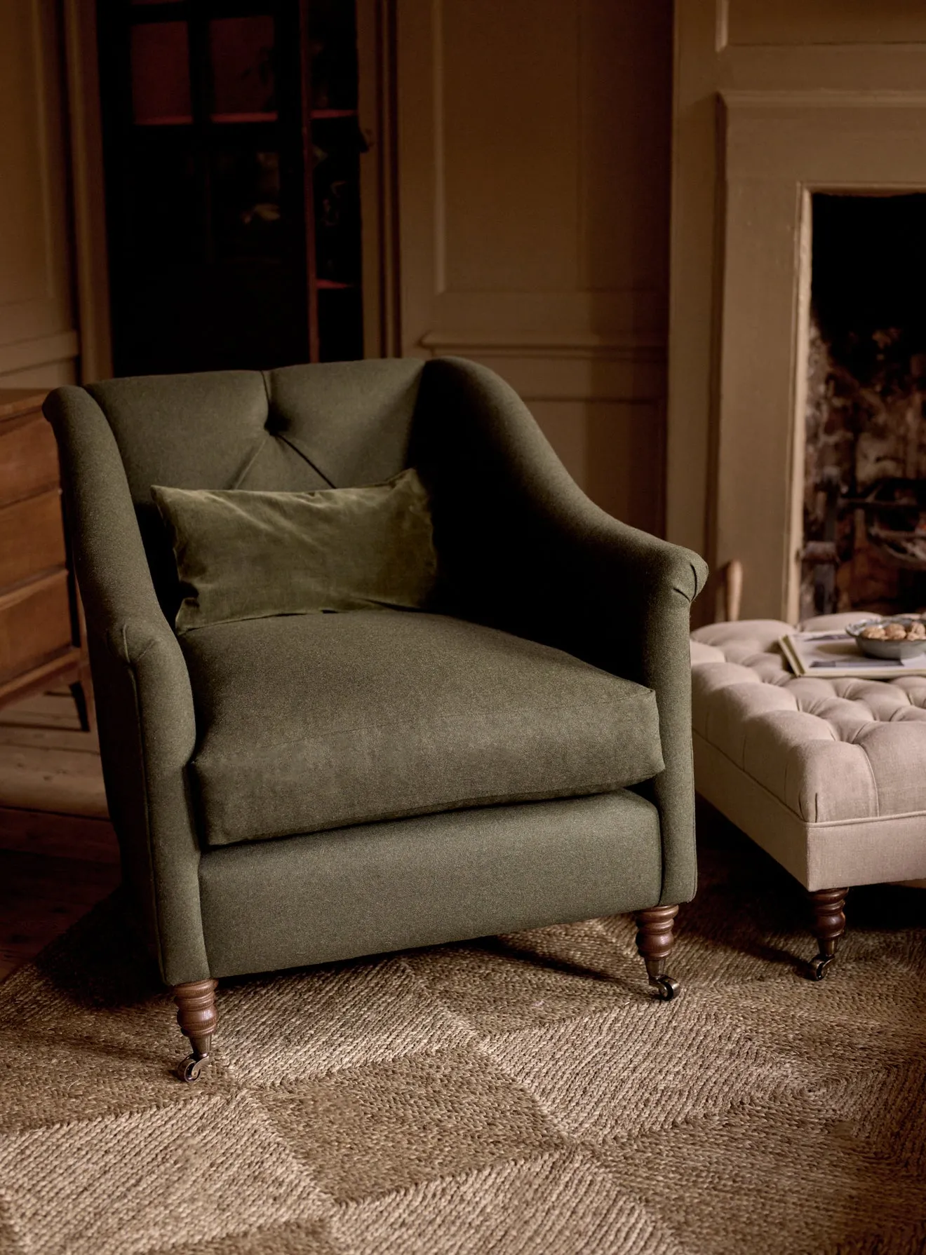 Elbert Armchair, Moss Wool