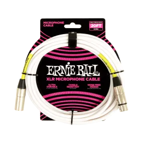 Ernie Ball 20Ft Male Female Xlr Microphone Cable White