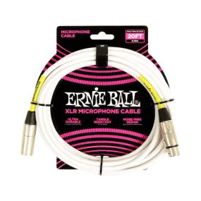 Ernie Ball P03689 20' Male / Female XLR Microphone Cable White