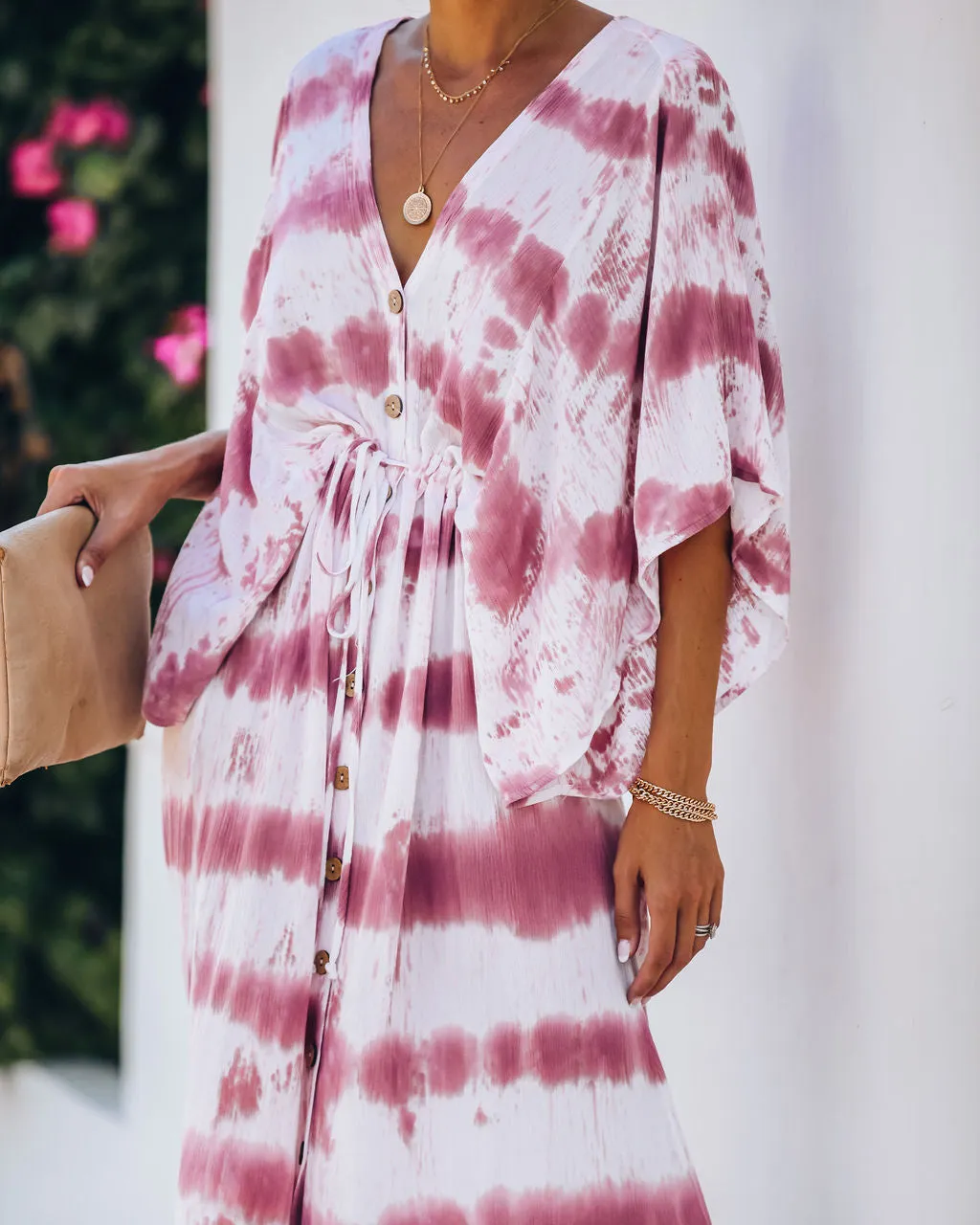 Estancia Adjustable Tie Dye Kimono Maxi Dress