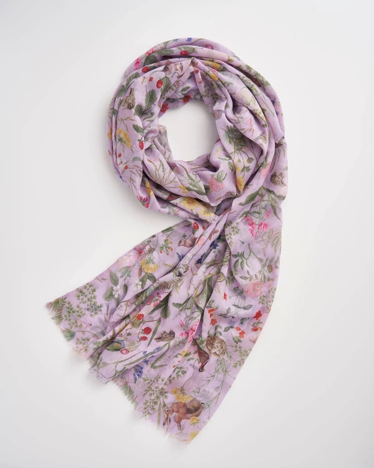 FABLE Meadow Creatures Lilac Lightweight Scarf