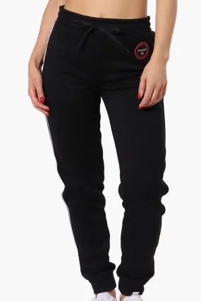 Fahrenheit Tie Waist Side Piping Joggers - Black