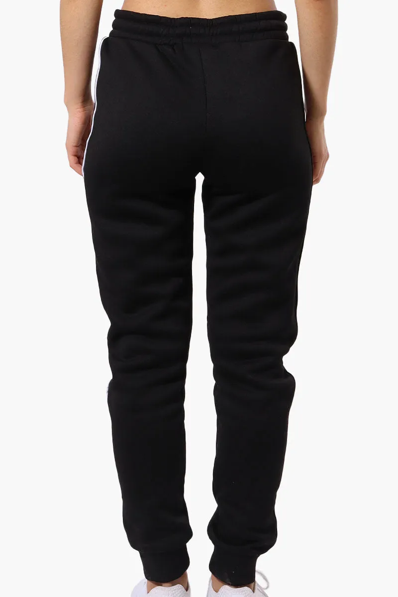 Fahrenheit Tie Waist Side Piping Joggers - Black