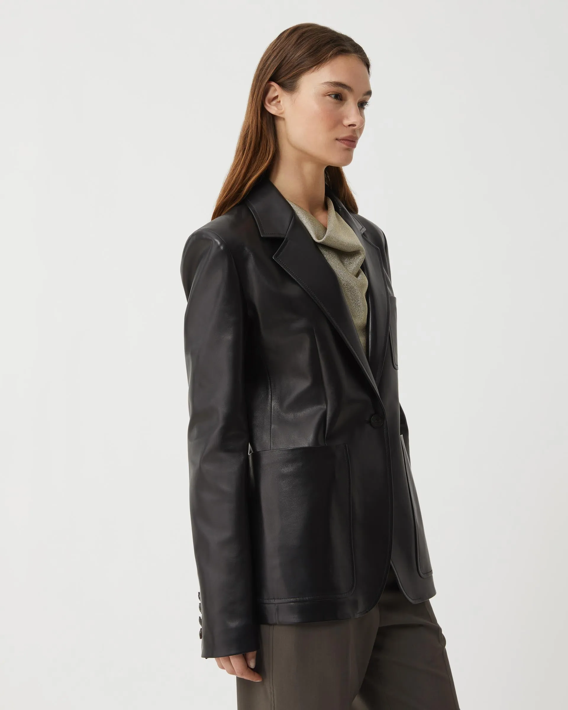 Faye Jacket in Nappa Leather, Black