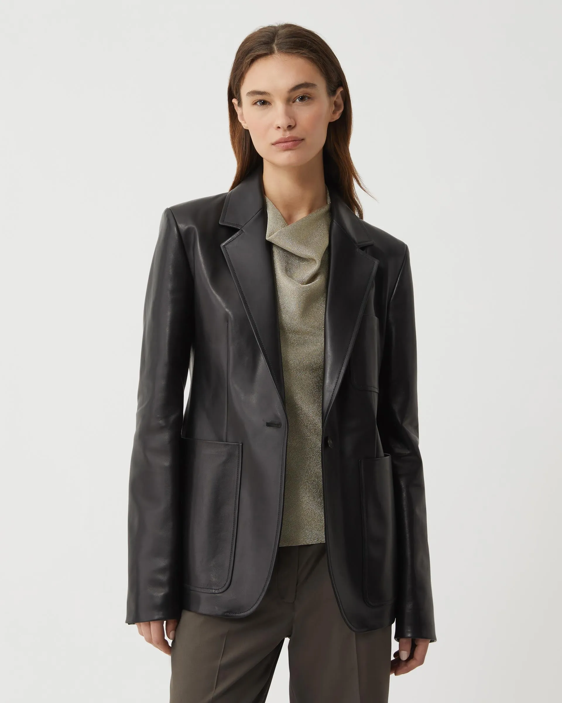 Faye Jacket in Nappa Leather, Black