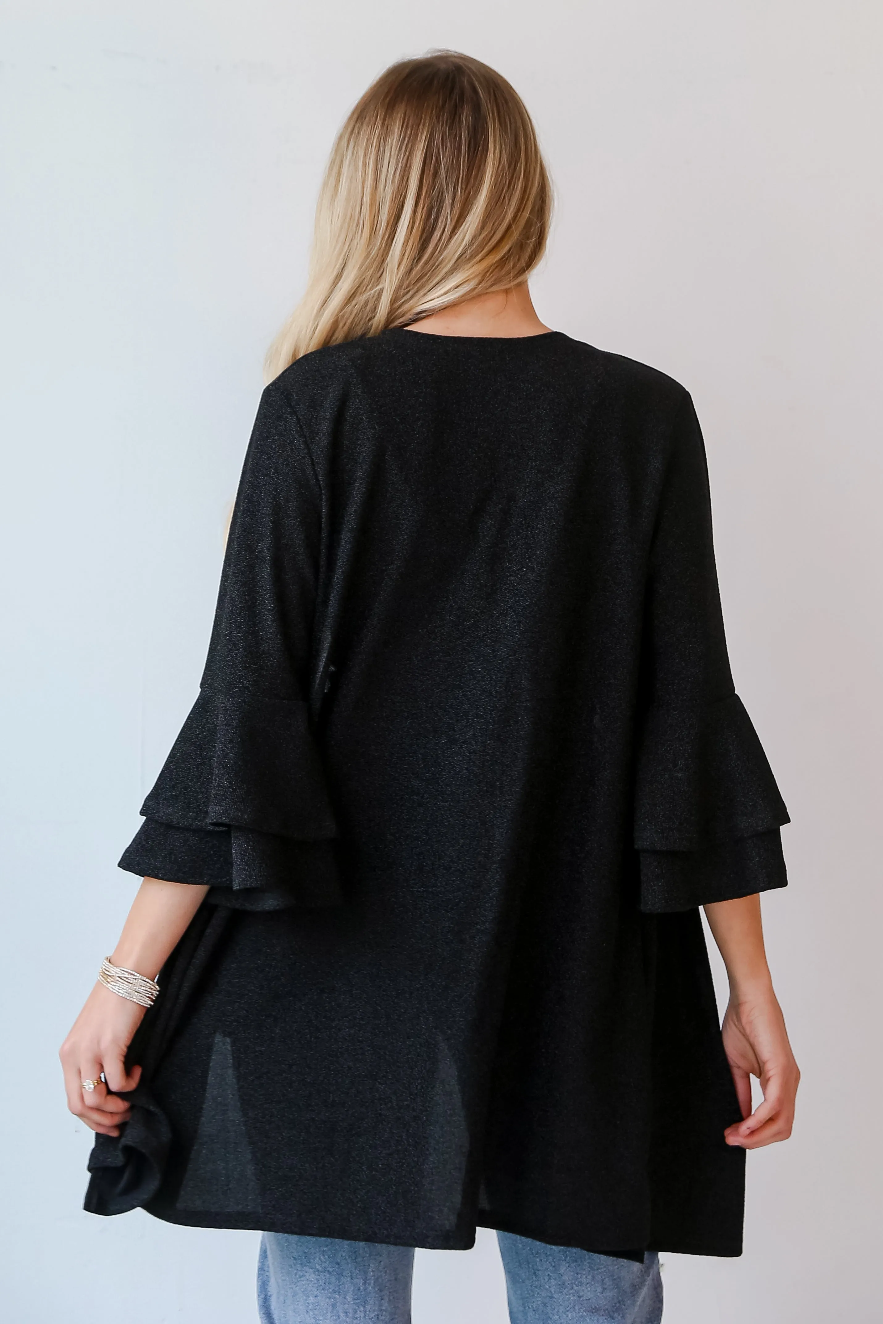 FINAL SALE - Shimmer Status Black Metallic Kimono