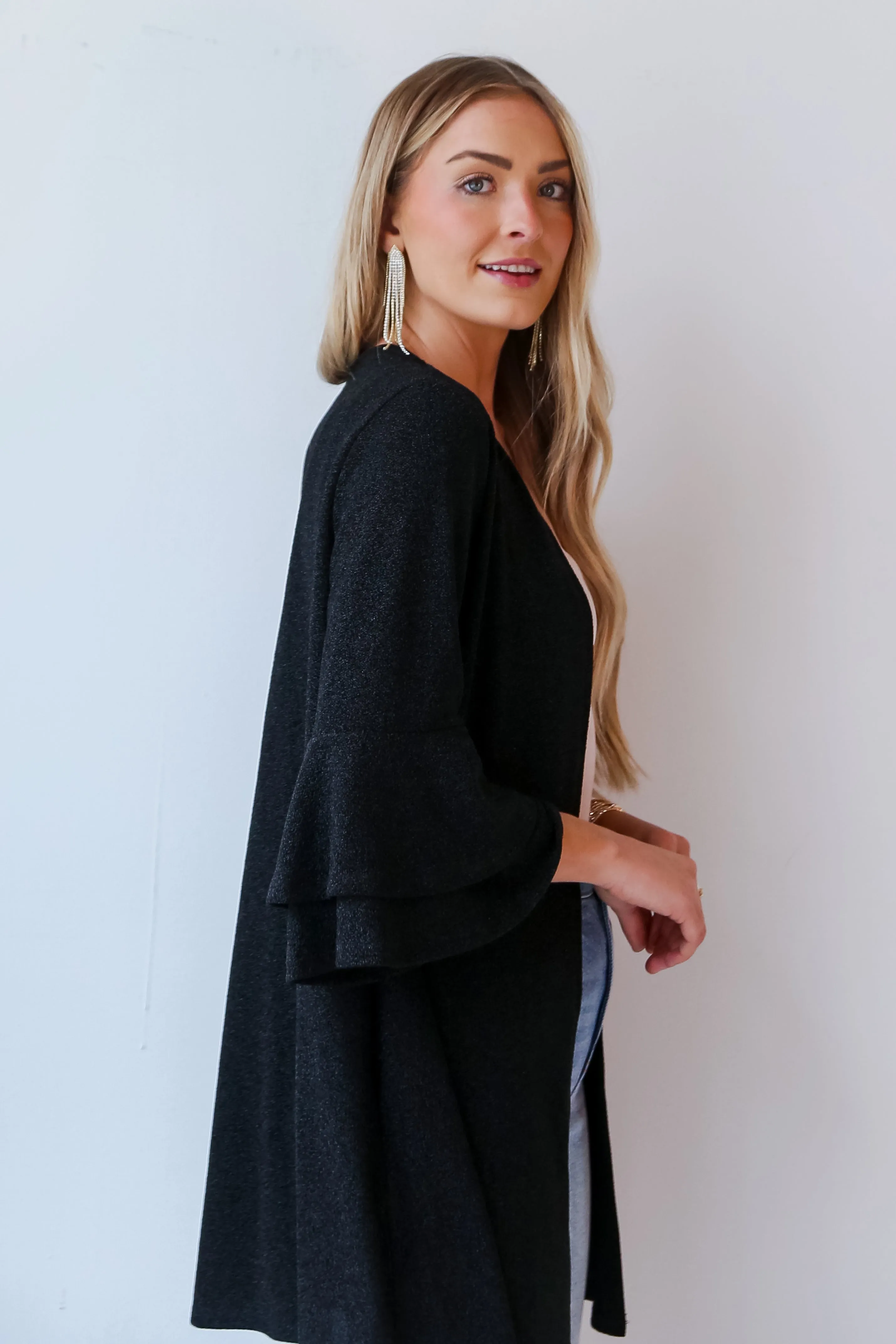 FINAL SALE - Shimmer Status Black Metallic Kimono