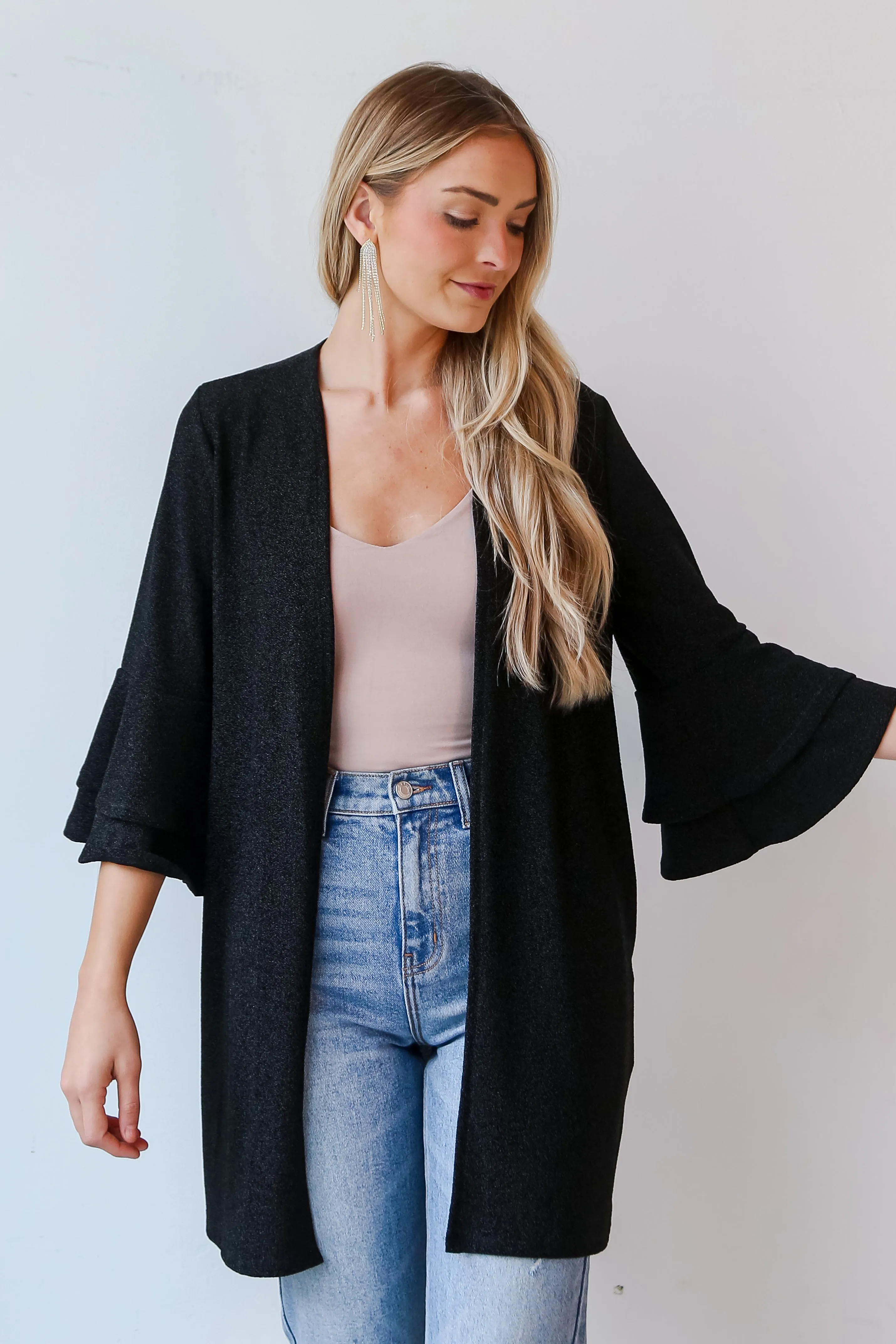 FINAL SALE - Shimmer Status Black Metallic Kimono