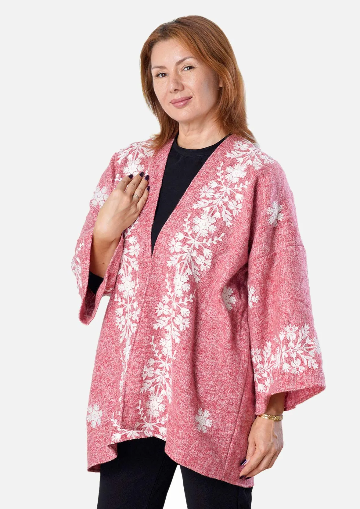 Floral Embroidered Kimono