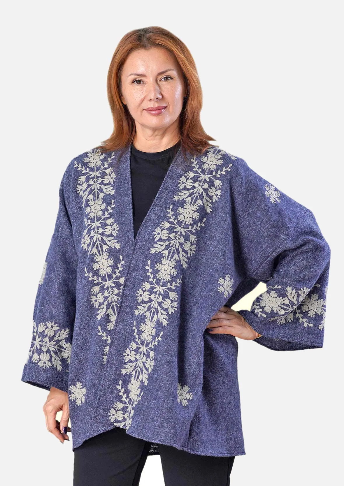 Floral Embroidered Kimono