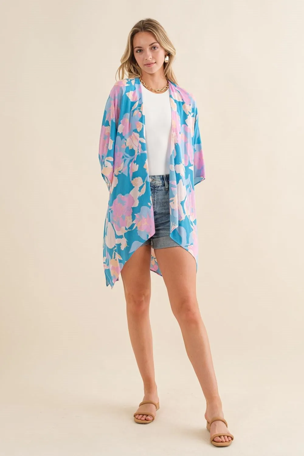 Floral Half Sleeve Kimono