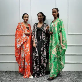 Floral Kaftan Abaya Kimono Cardigan Dress