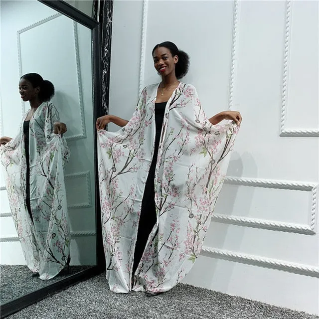 Floral Kaftan Abaya Kimono Cardigan Dress