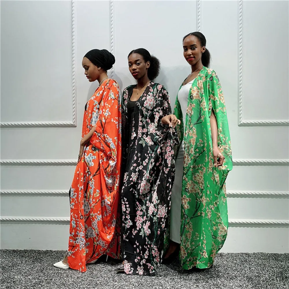 Floral Kaftan Abaya Kimono Cardigan Dress