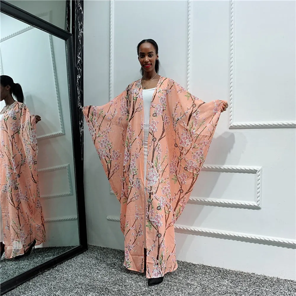 Floral Kaftan Abaya Kimono Cardigan Dress