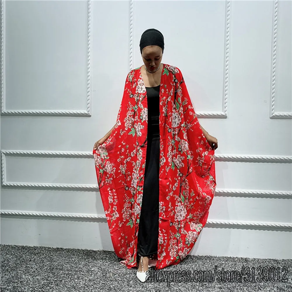 Floral Kaftan Abaya Kimono Cardigan Dress