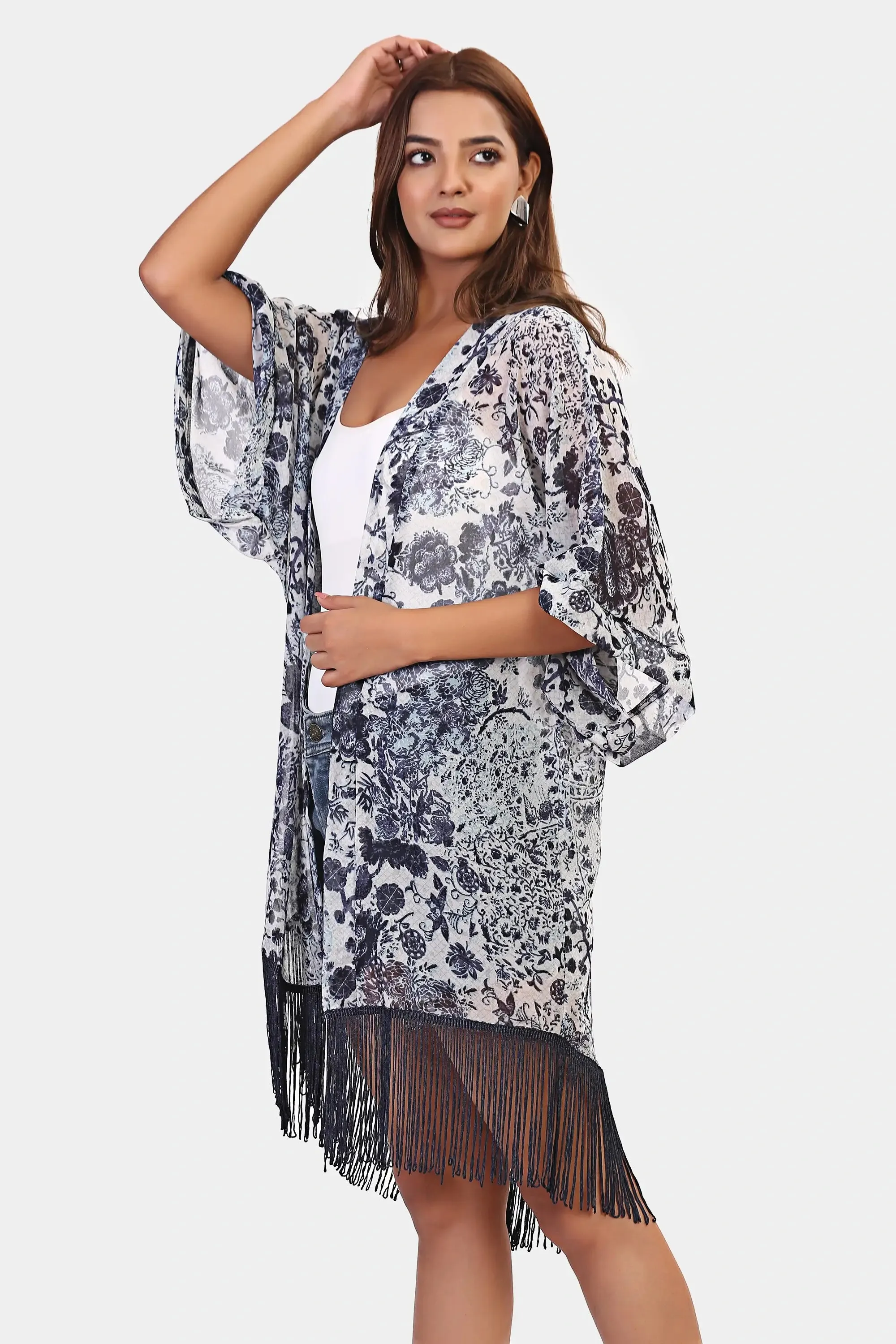 Flowy Fringes Summer Kimono