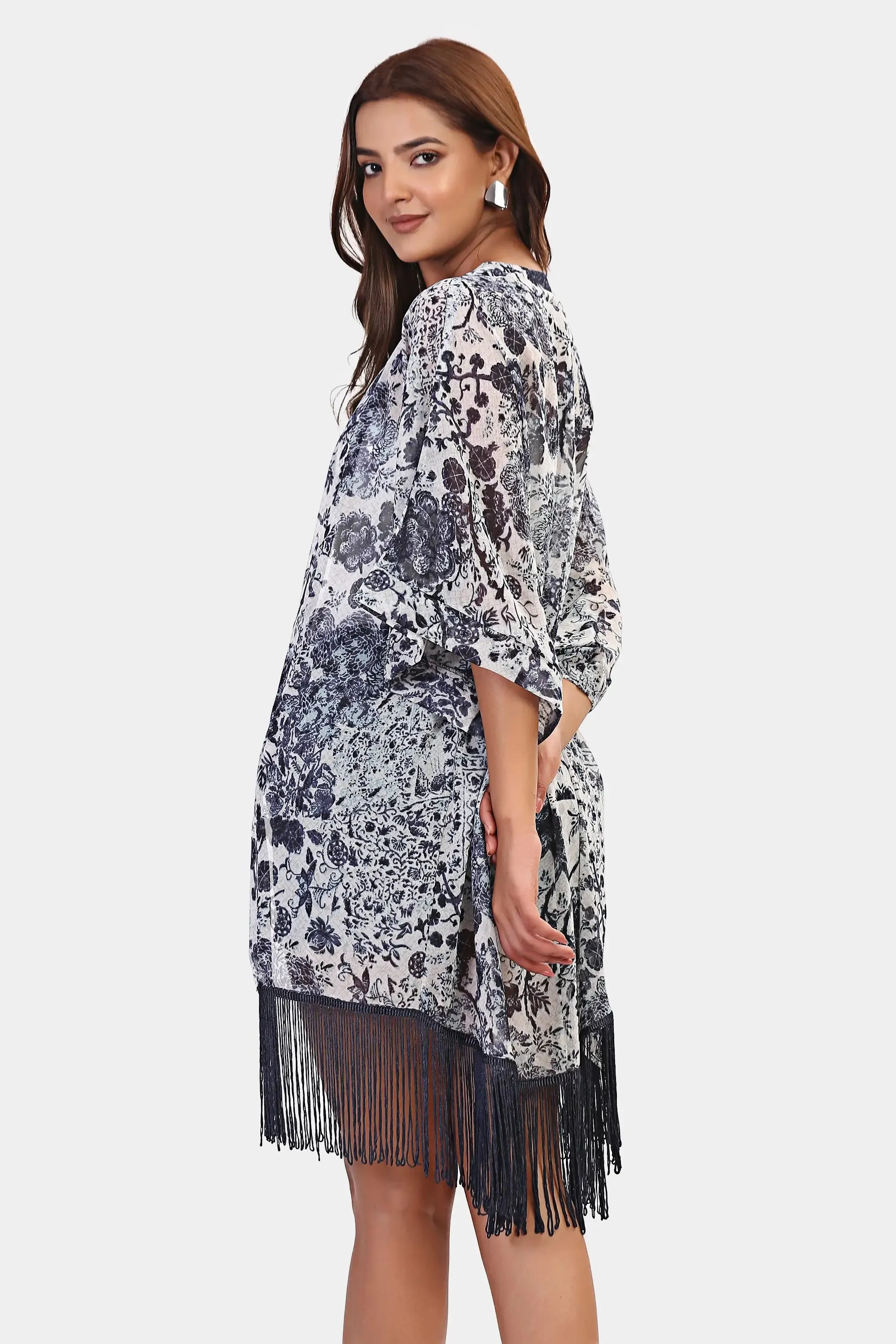 Flowy Fringes Summer Kimono