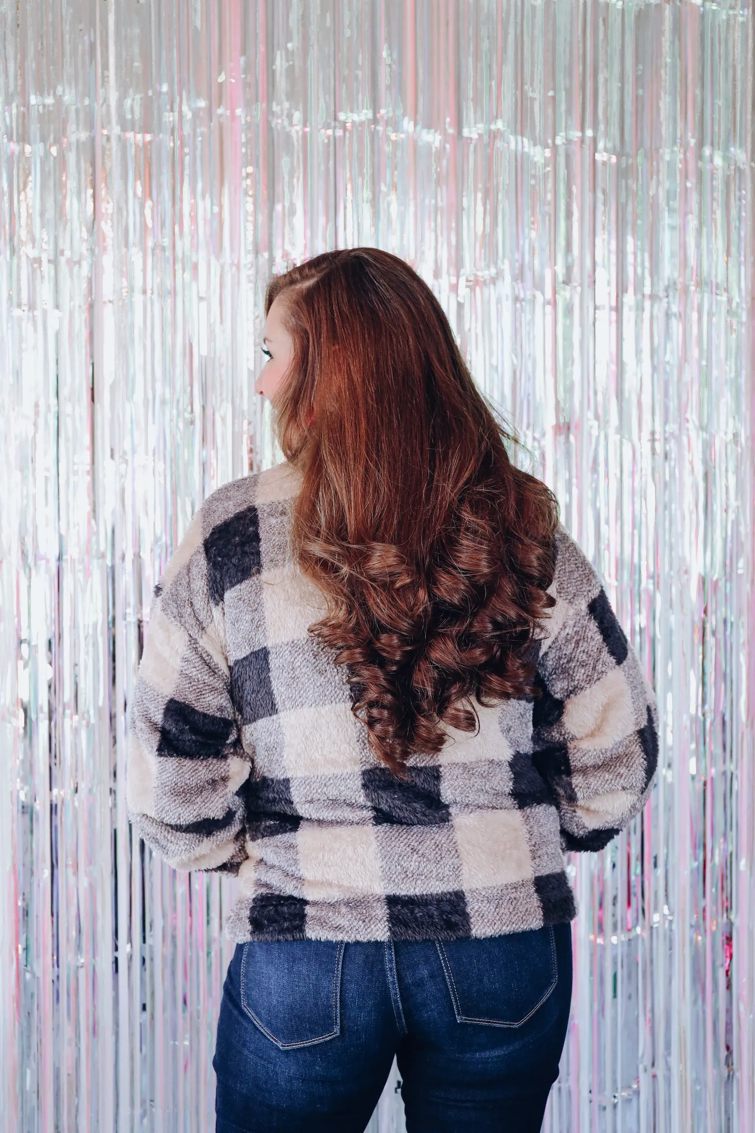 Forever Cozy Faux Fur Jacket - Checkered