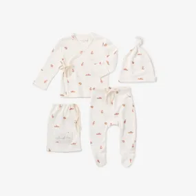 Fox Printed Organic Cotton Layette Set