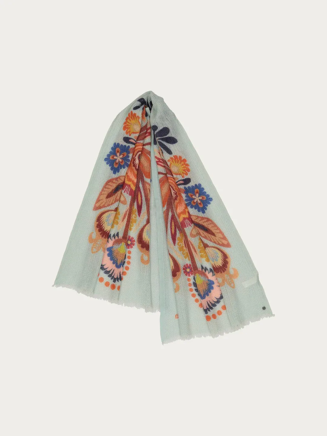 Fraas Floral Stole With Perforated Pattern