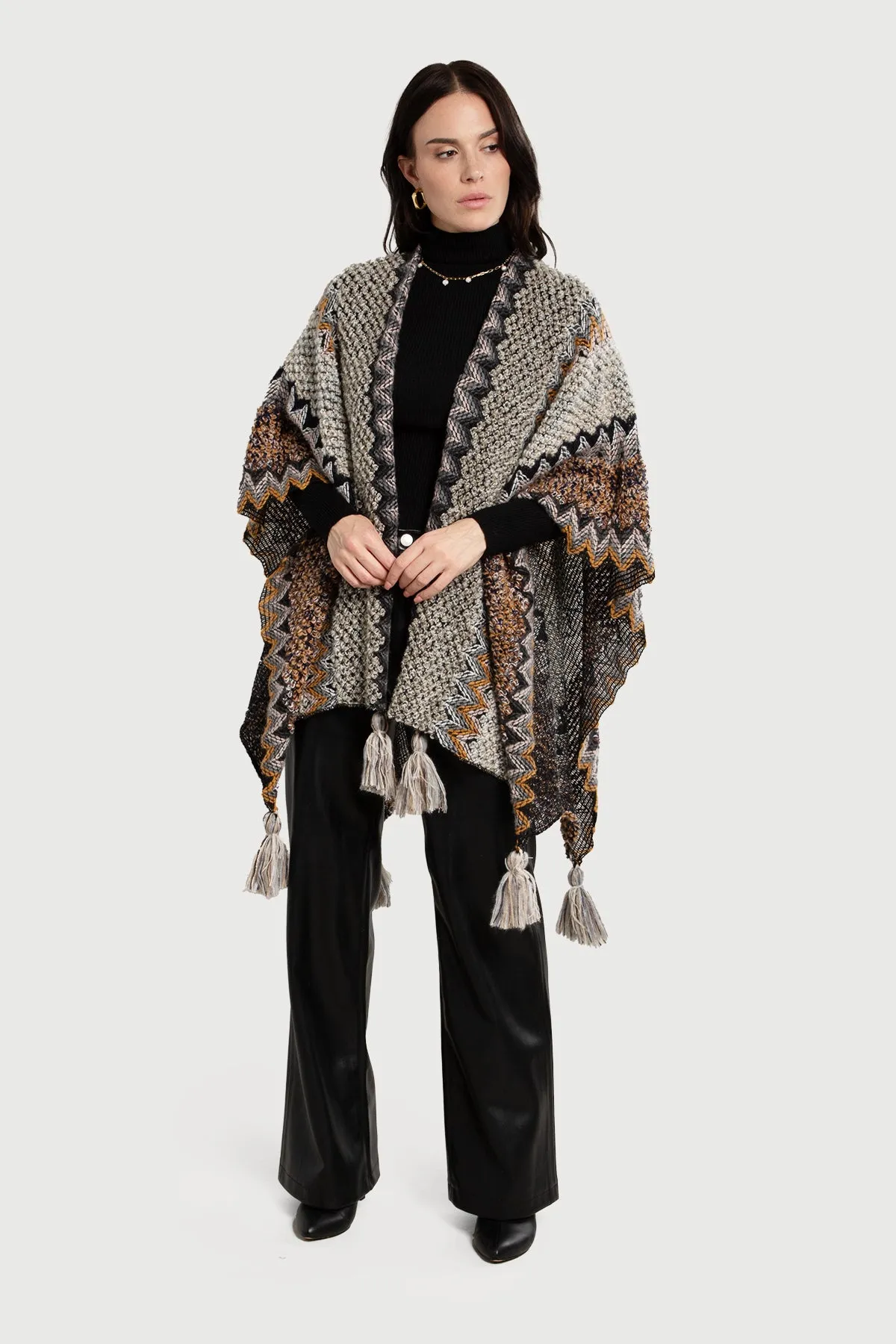 Fringed Knit Kimono