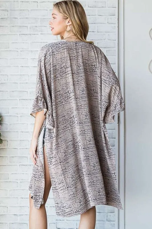 Geo Print Mid Sleeve Kimono  *Online Only*