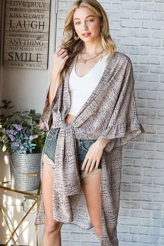 Geo Print Mid Sleeve Kimono  *Online Only*