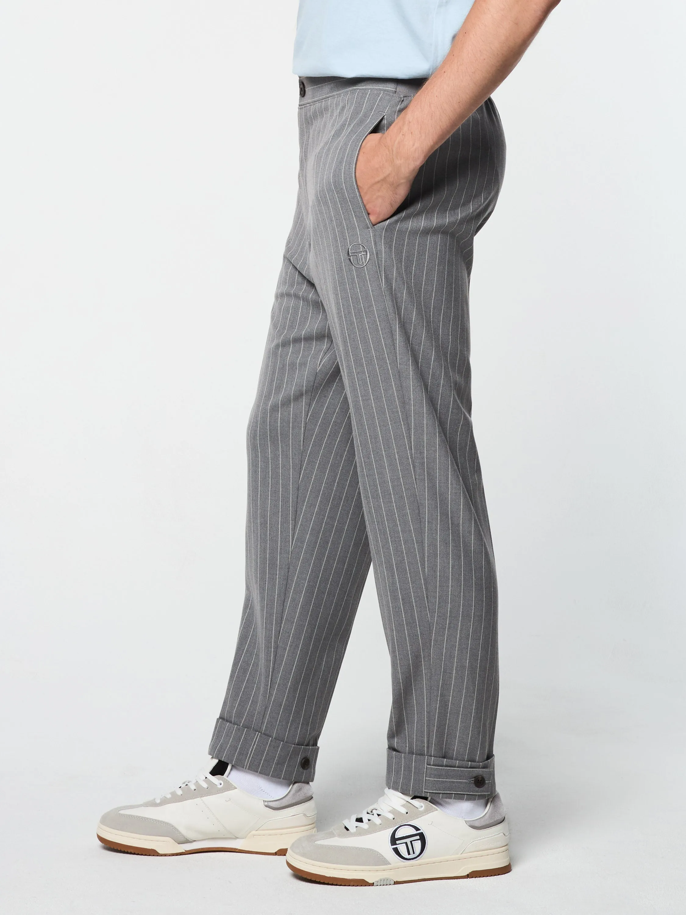 Gessato Suiting Track Pant- Quiet Shade