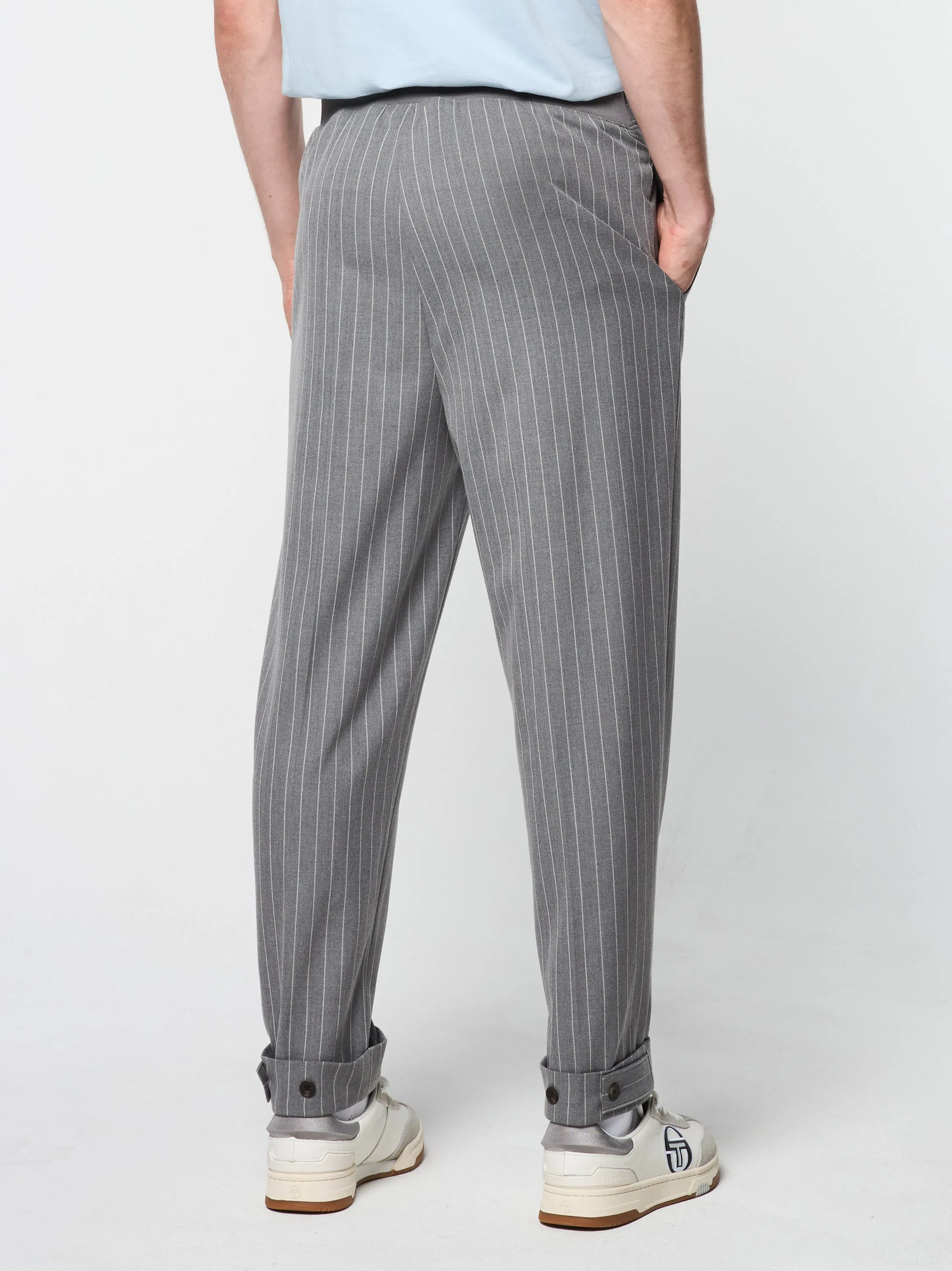 Gessato Suiting Track Pant- Quiet Shade