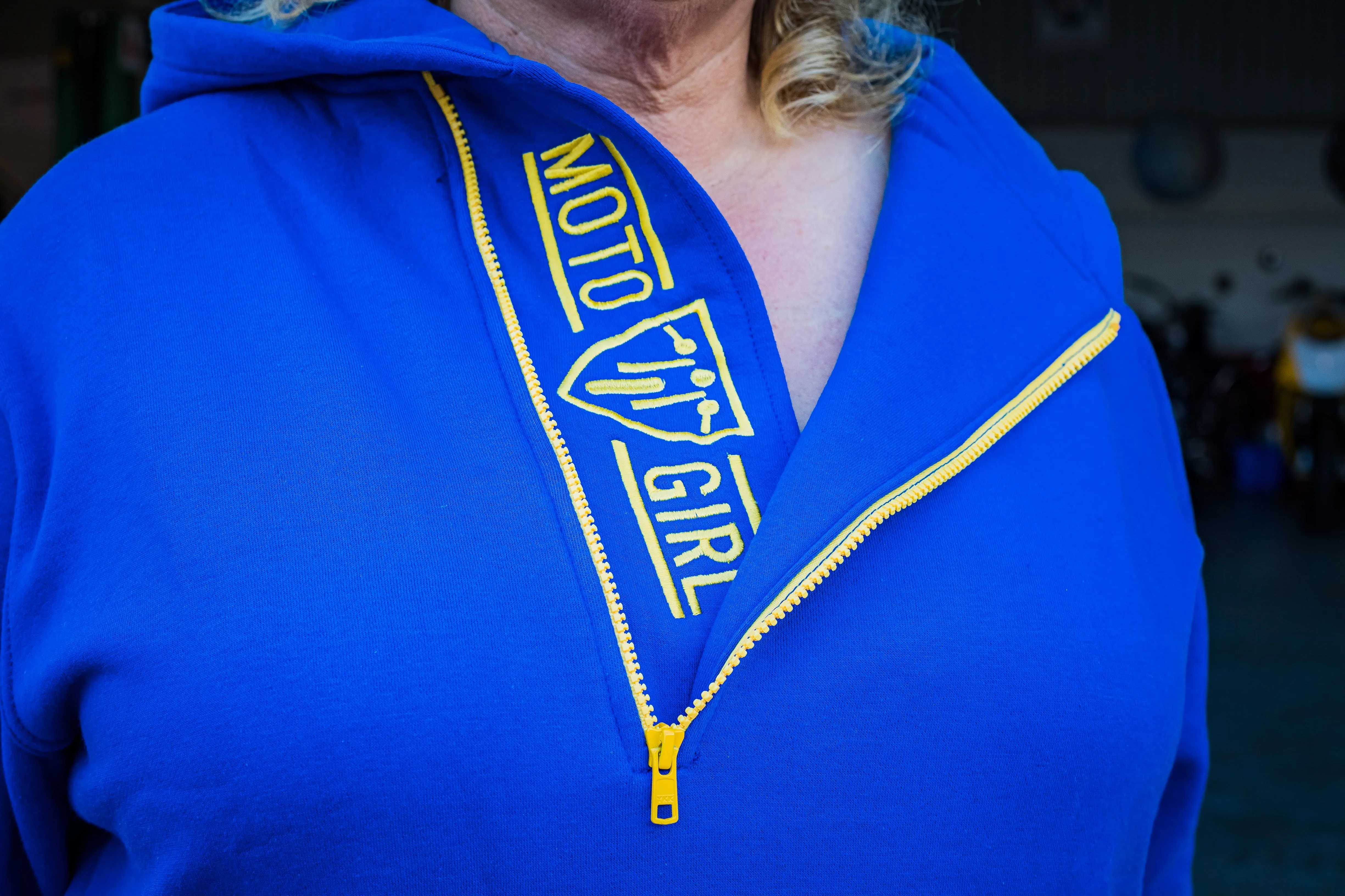 Helmet Hoodie - Blue/Yellow