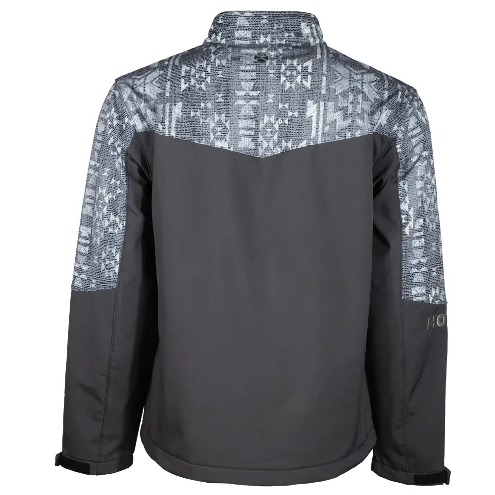 HOOEY SOFTSHELL JACKET CHARCOAL & AZTEC DETAILING