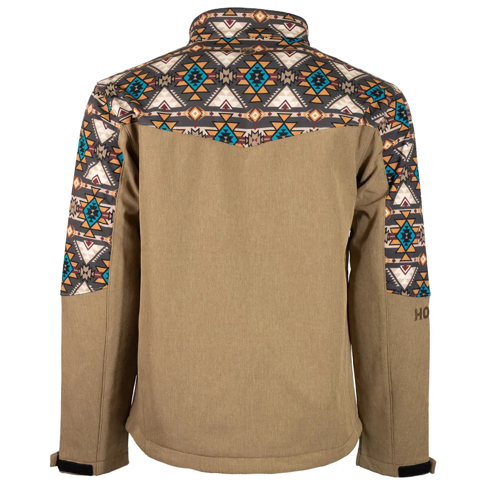 HOOEY SOFTSHELL JACKET TAN & AZTEC DETAILING