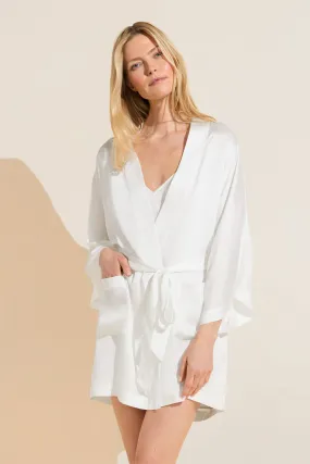 Inez Textured Washable Silk Short Robe