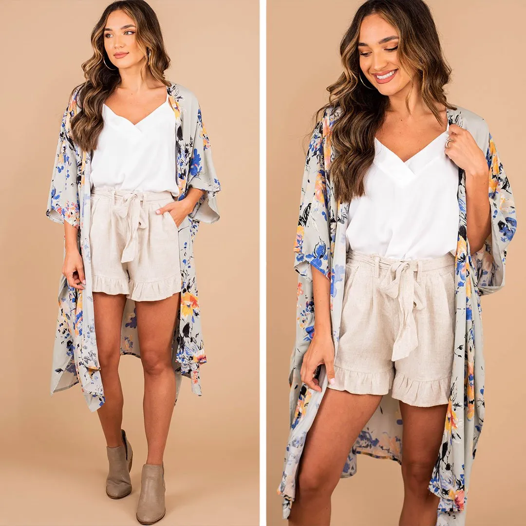 Influenced By Florals Sage Green Floral Kimono