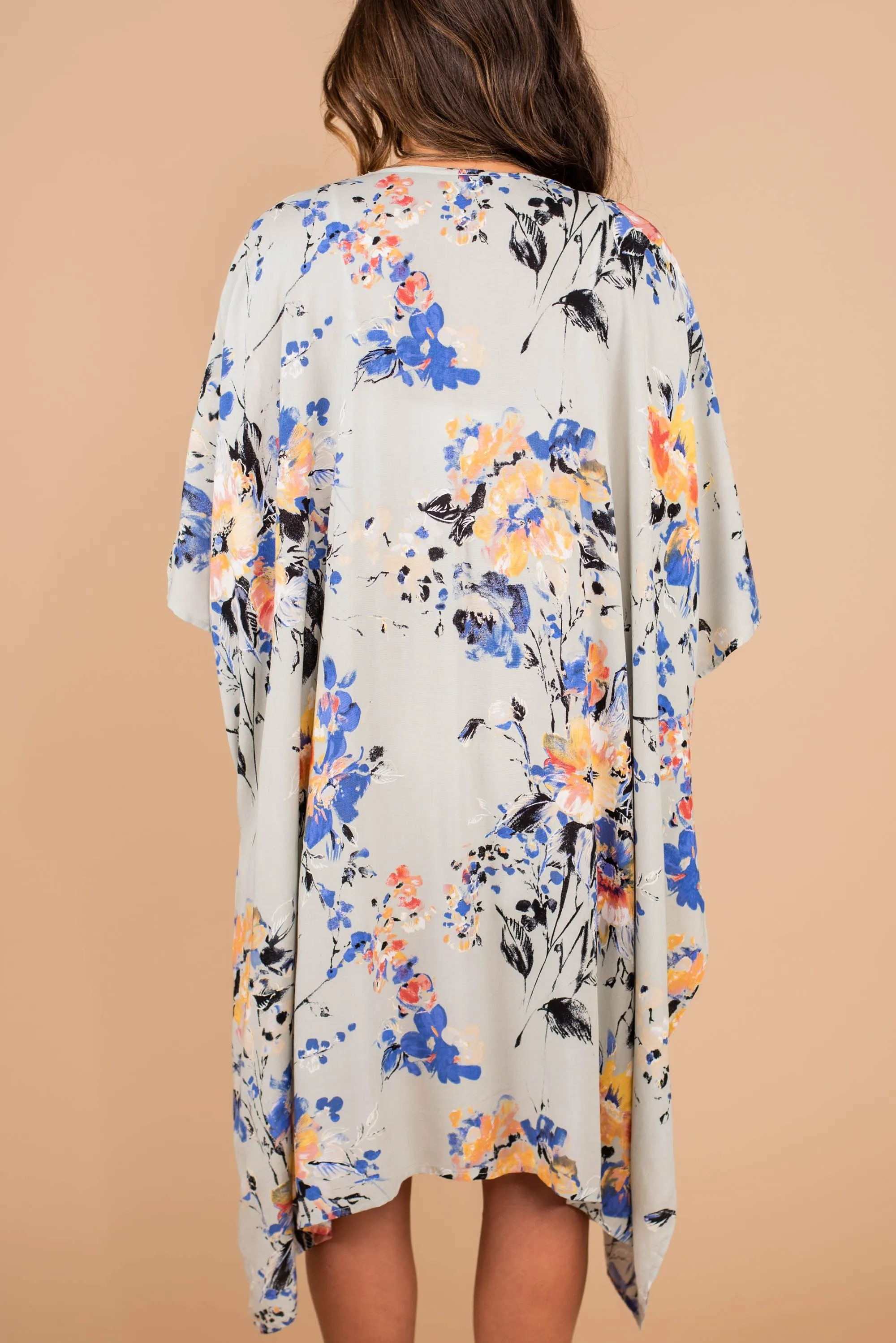 Influenced By Florals Sage Green Floral Kimono