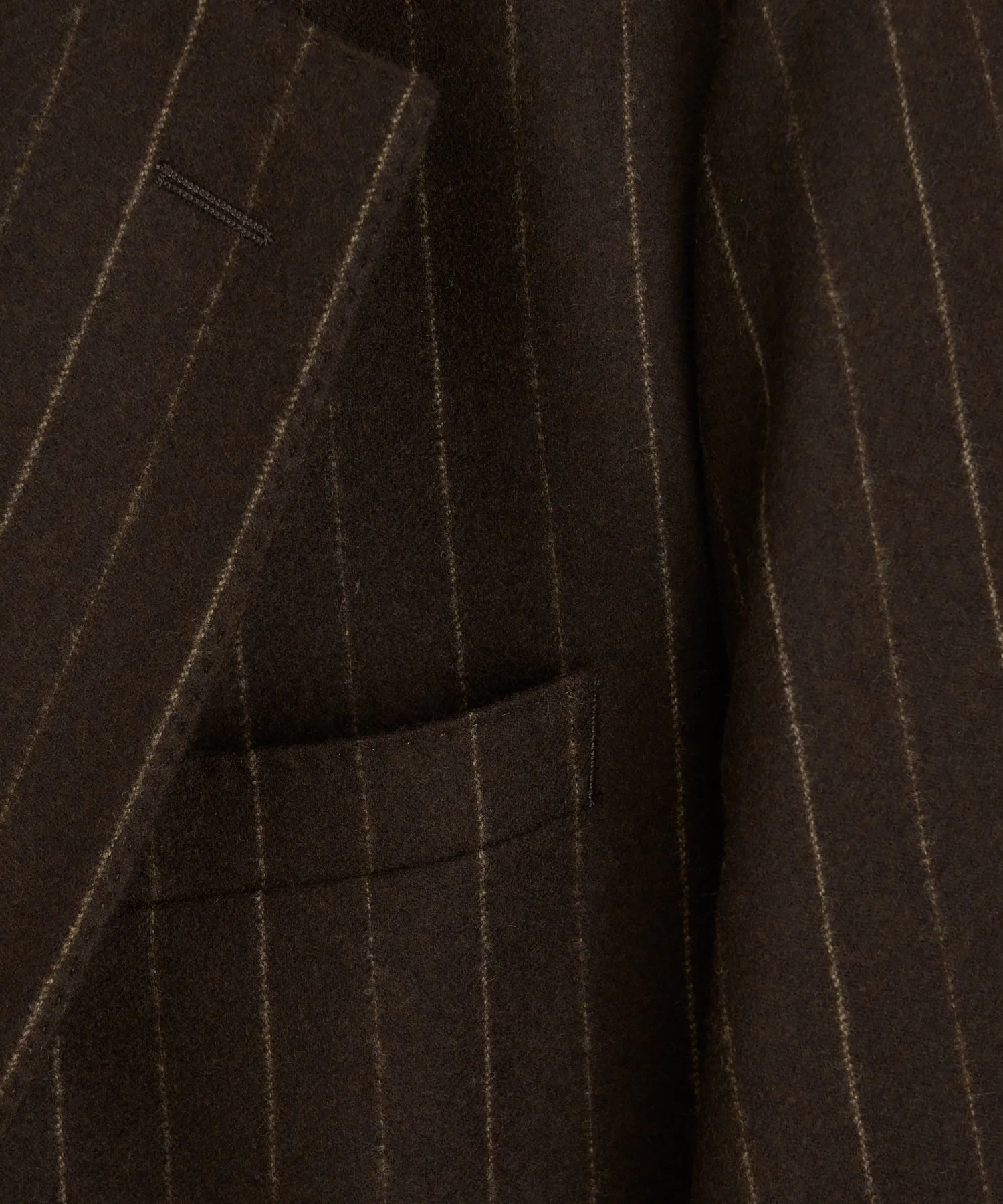 Italian Flannel Madison Suit in Brown Pinstripe