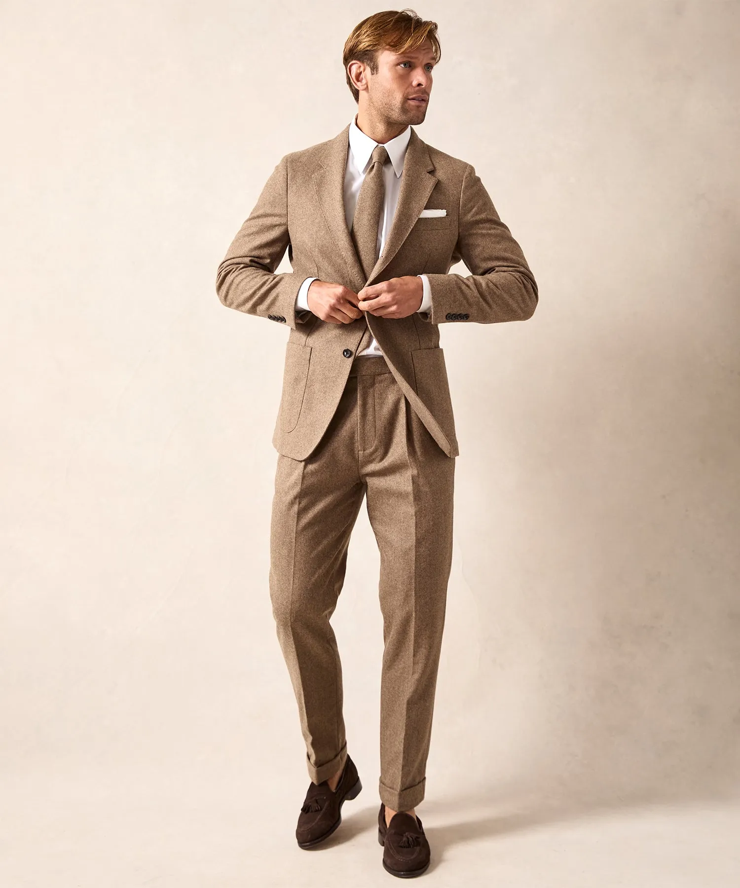 Italian Flannel Madison Suit in Chestnut