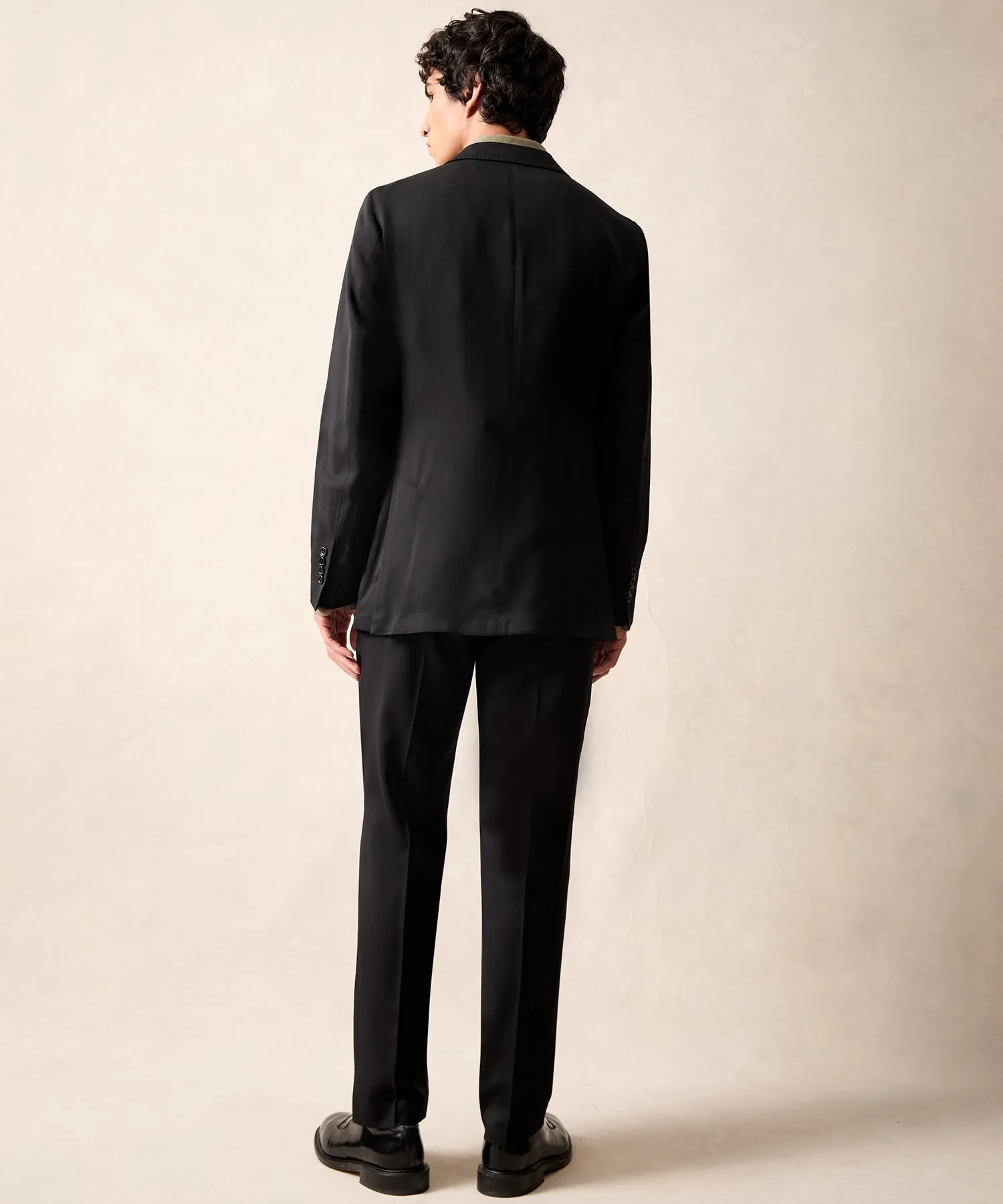 Italian Gabardine Madison Suit in Black