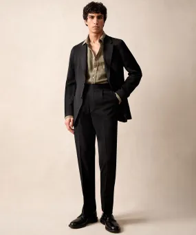 Italian Gabardine Madison Suit in Black