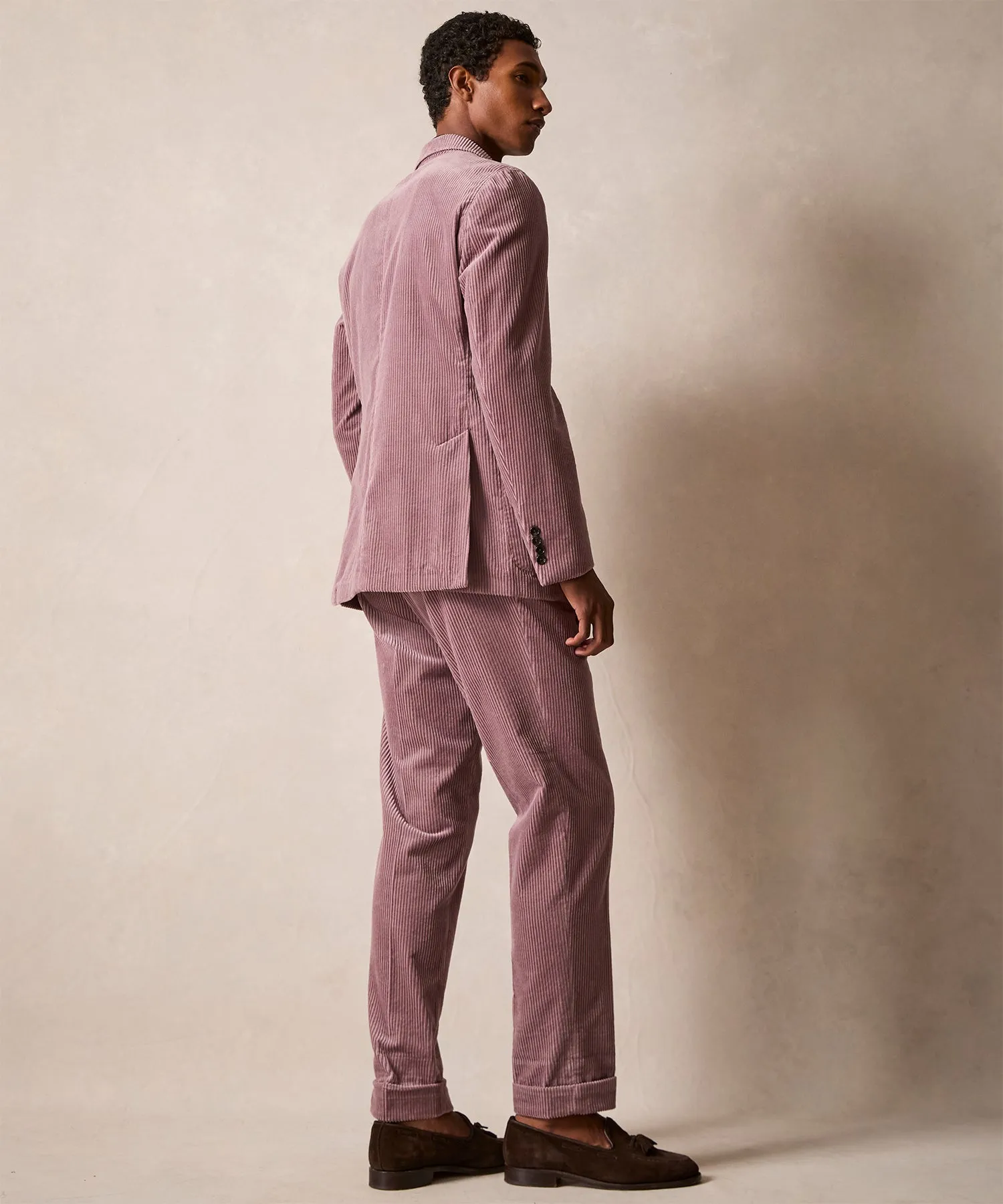 Italian Wide Wale Corduroy Madison Suit in Mauve