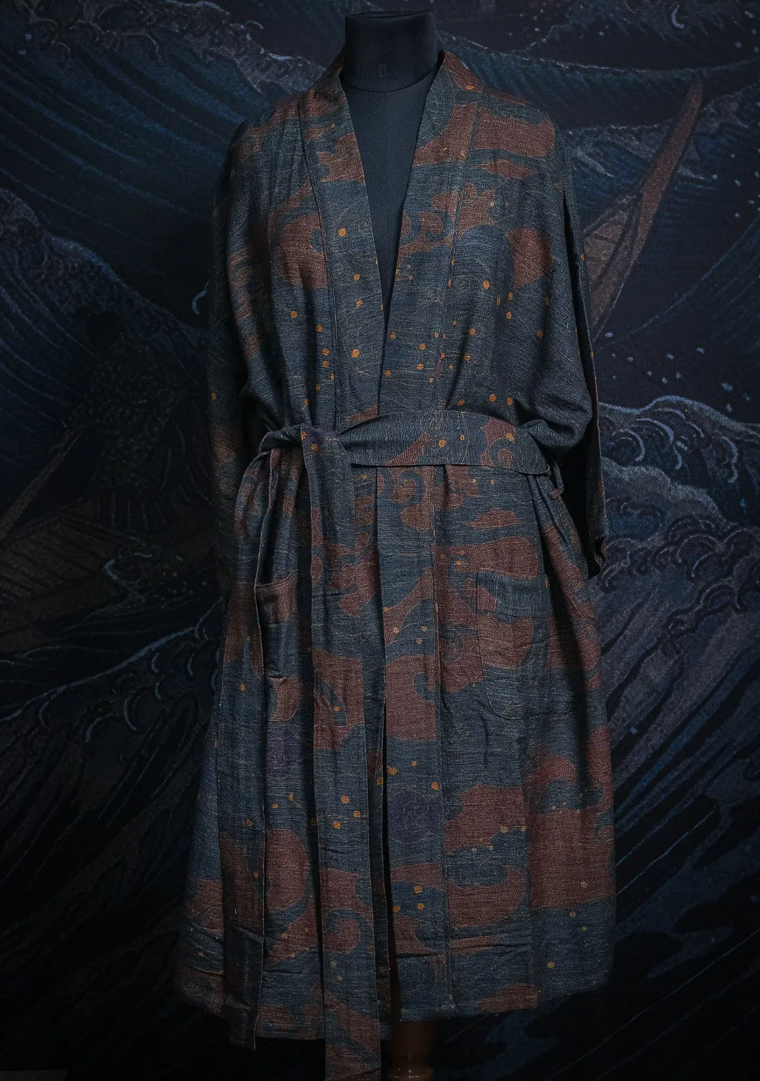 Japanese Kimono / Classic Chinese Raw Stripes SILK  - SHOGUNSEA