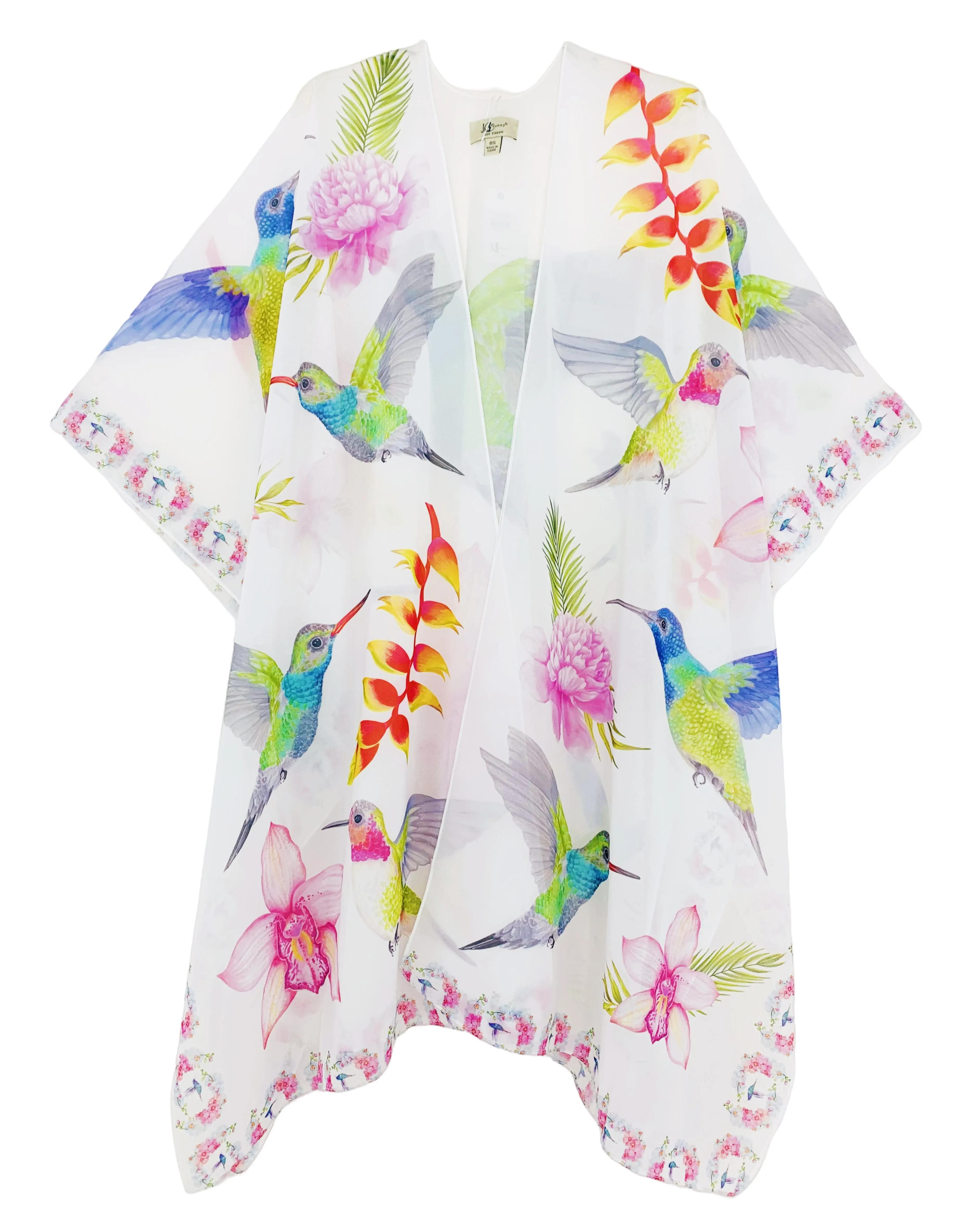 JC071059 Bird & The Bird Of Paradise Floral Kimono