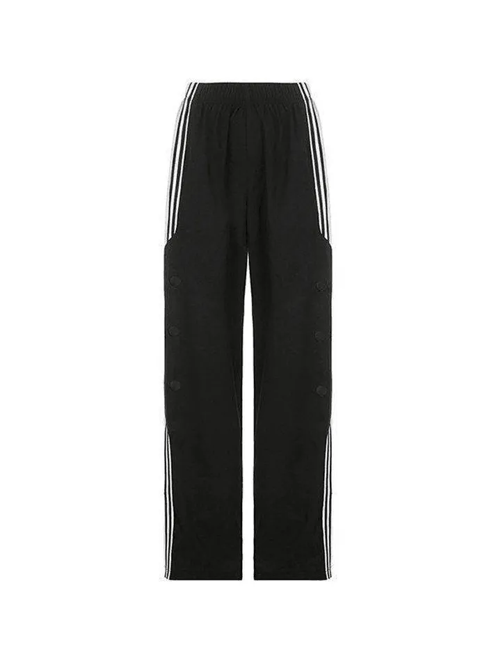 Joskaa Side Stripe Casual Baggy Pants