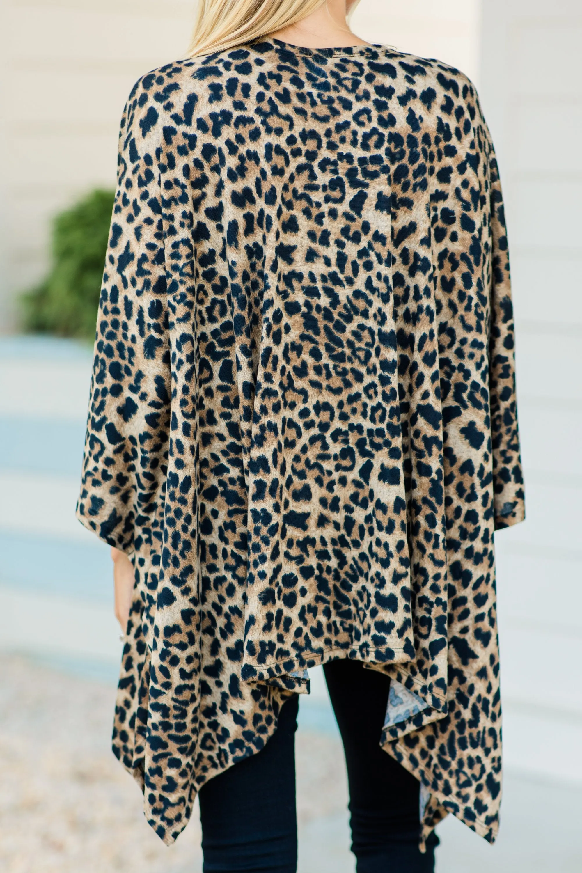 Just What You Wanted Brown Leopard Kimono