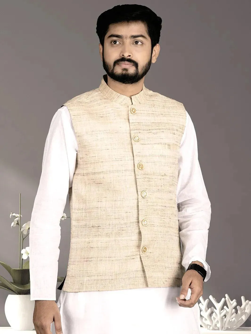 Ketya Matka Silk Neheru Jacket