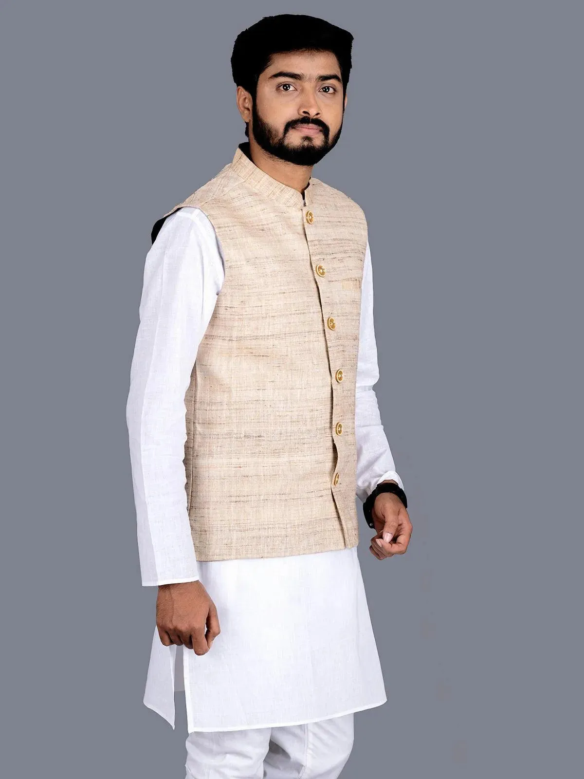 Ketya Matka Silk Neheru Jacket