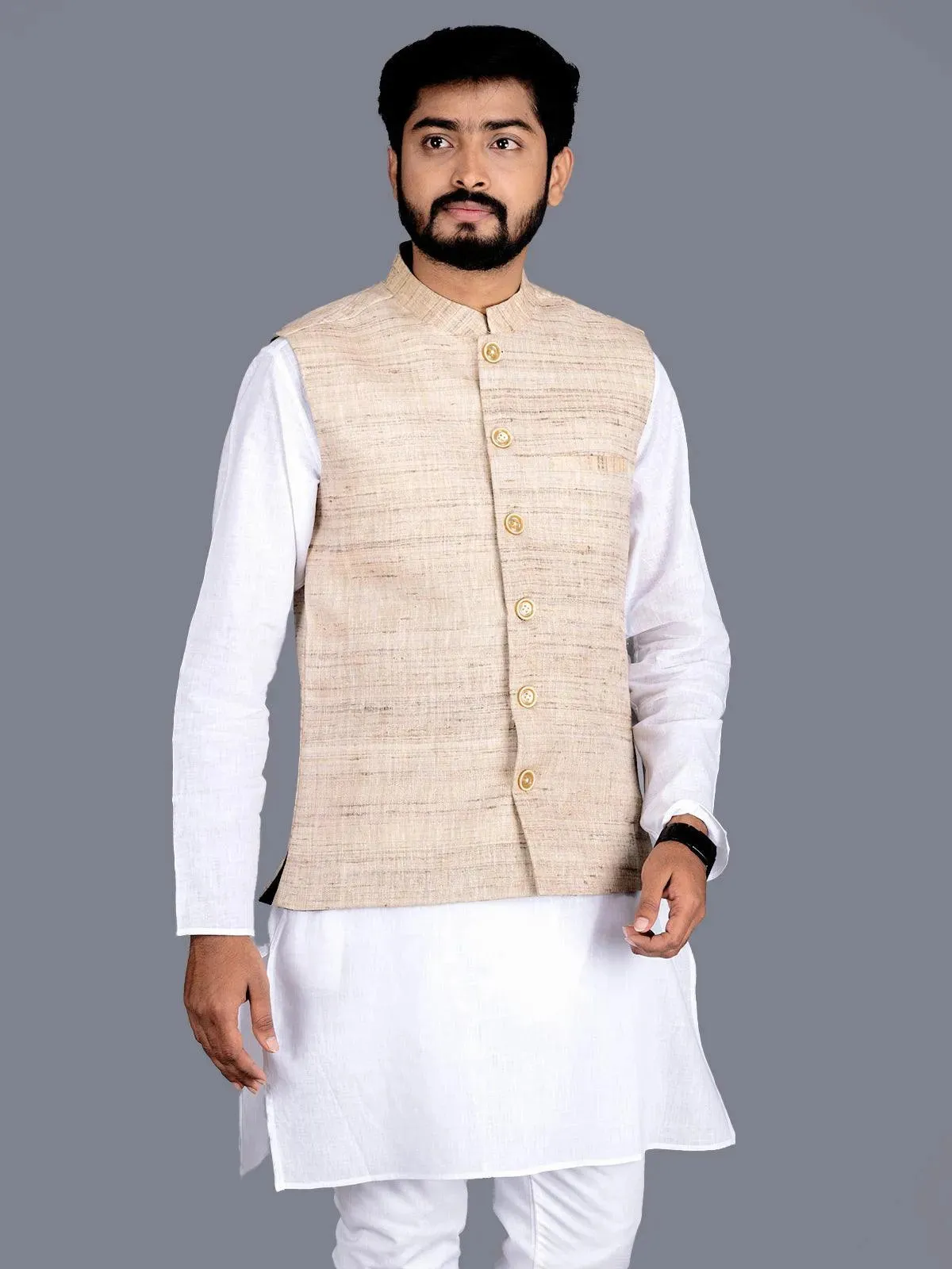 Ketya Matka Silk Neheru Jacket