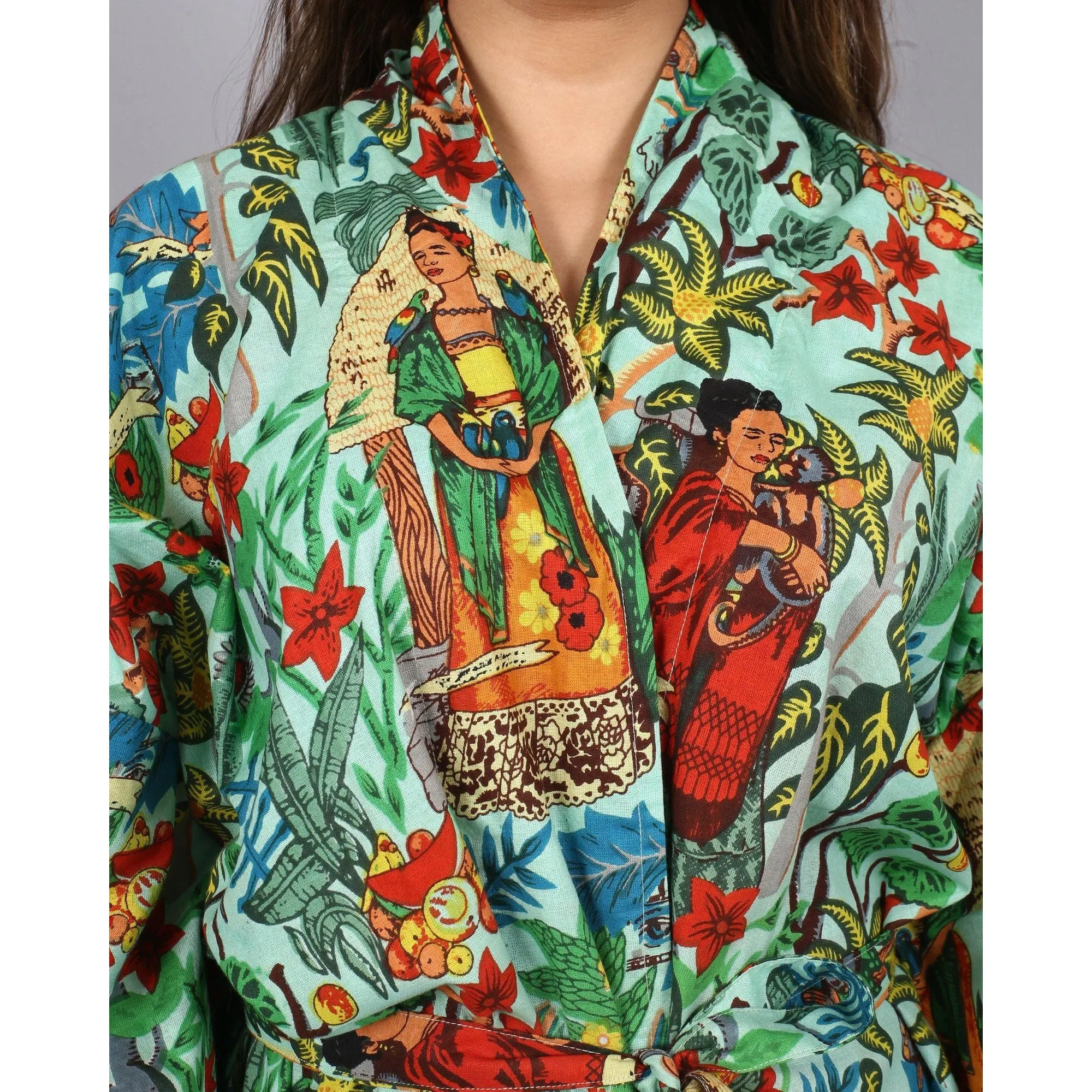 Kimono Bath Robes/ Night Suit Frida Kahlo Green